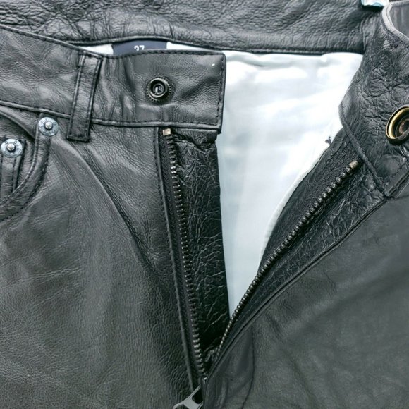 Diesel Slim Straight Leather Pants - Picture 5 of 12